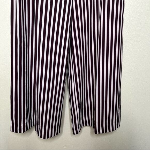 7th Avenue Design Studio Brown White Stripe Paper Bag Waist Wide Leg Pant Wmn 6 - Picture 5 of 14